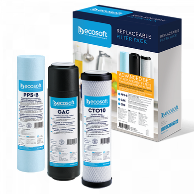 Improved set of Ecosoft 1-2-3 cartridges for filters reverse osmosis